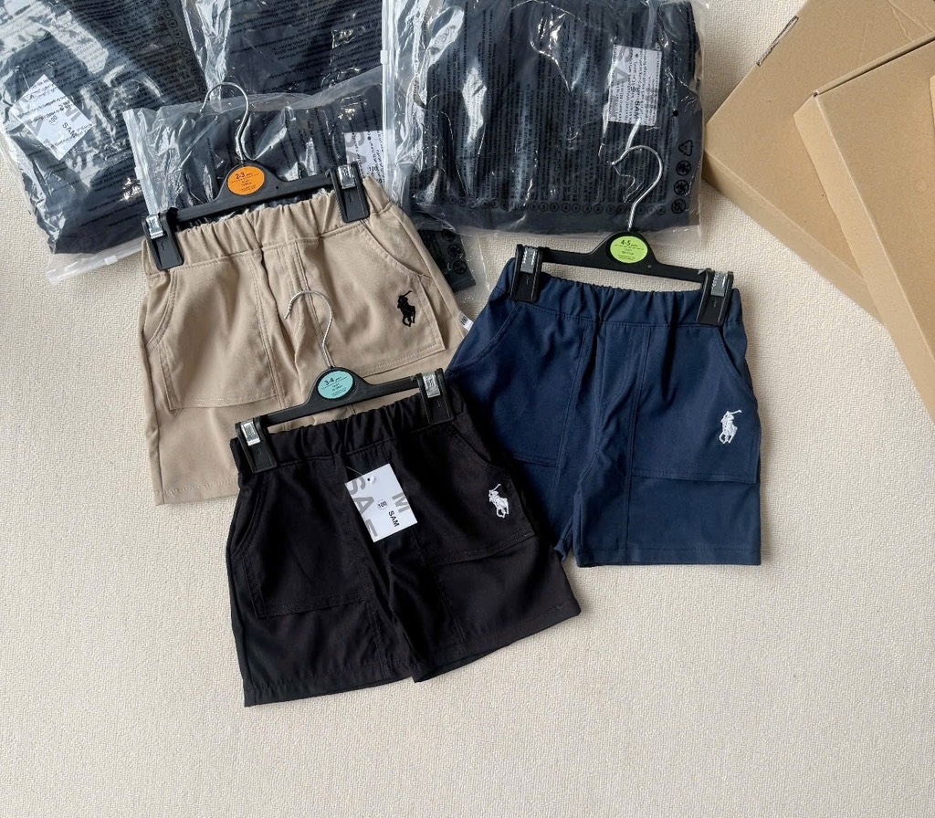 SET 3 QUẦN ĐÙI KAKI THÊU NGỰA BÉ TRAI