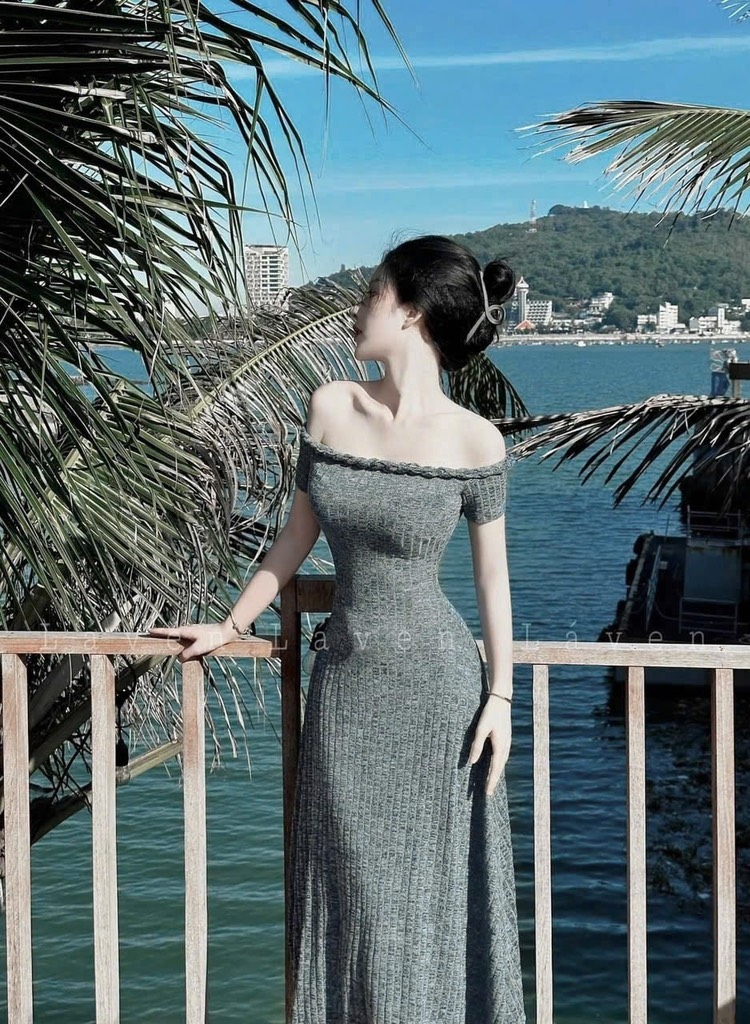 VÁY LEN NỮ THỎ BỆN DÂY DÁNG DÀI NỮ SẴN(SALE 119k)