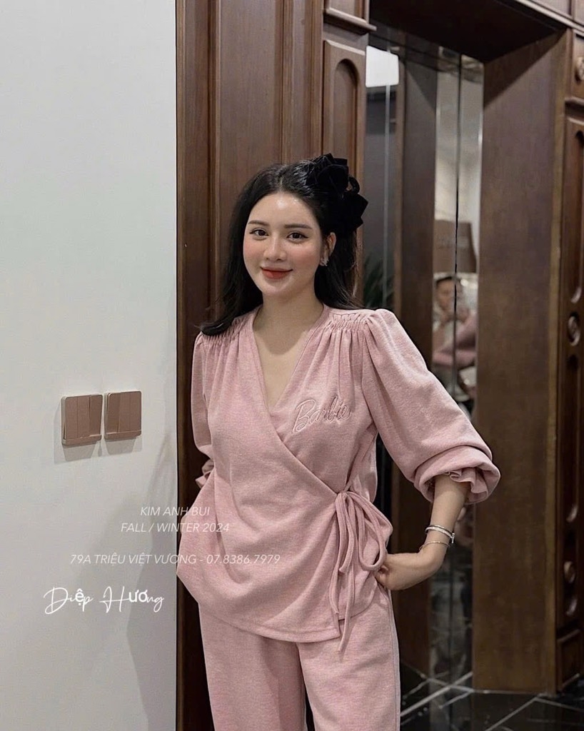 SET BỘ DÀI LEN THỎ HỒNG NỮ THU ĐÔNG SẴN (SALE 135k)