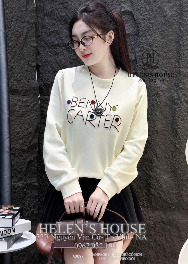 ÁO CARTER DÀI TAY THÊU HẠT MIX CÚC NỮ THU ĐÔNG (SALE 93k)