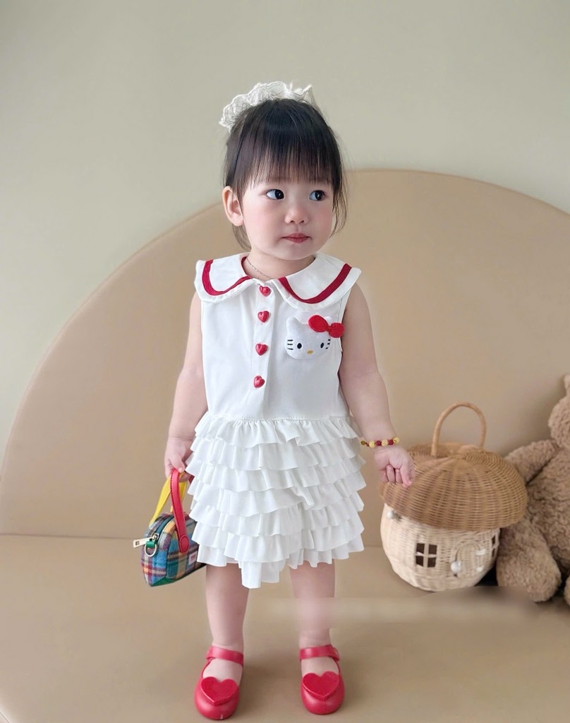VÁY POLO BÉ GÁI PHỐI BÈO TẦNG SẴN