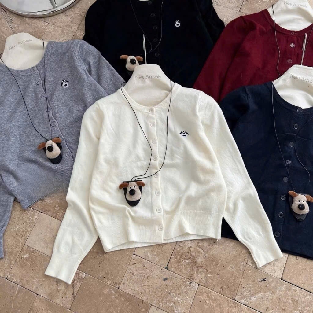 ÁO LEN CADIGAN KÈM GẤU QC NỮ