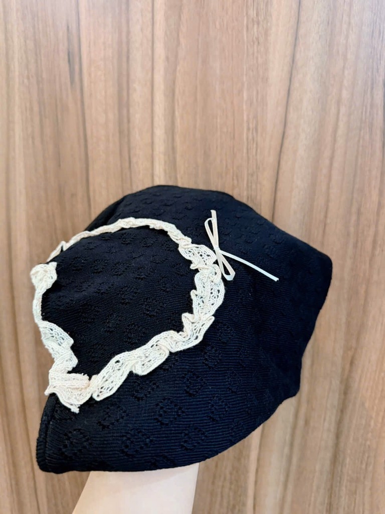 ÁO LEN NỮ PHỐI REN CỔ ĐÍNH NƠ