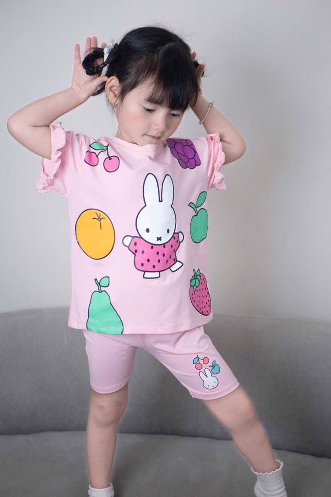 SET BÉ GÁI COTTON TÀU 2 MÀU BÉ GÁI SẴN (XẢ 99k)