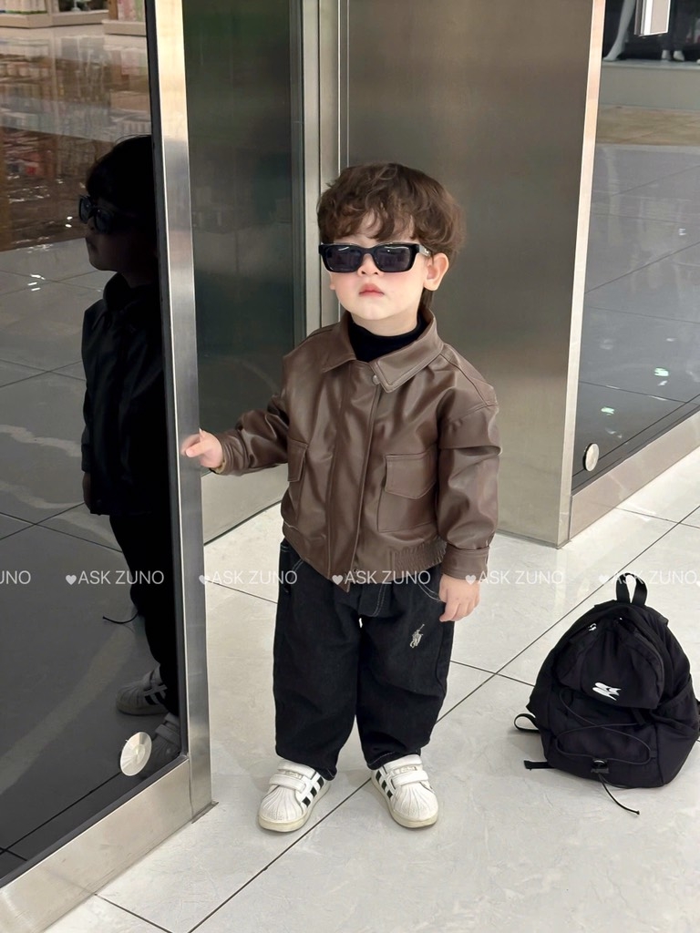 ÁO KHOÁC DA DÀI TAY SIÊU CHẤT – CỰC PHONG CÁCH CHO BÉ TRAI