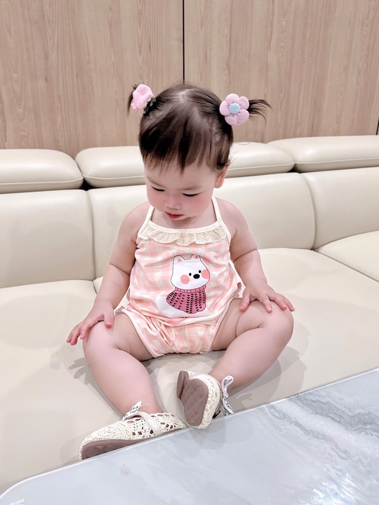 SET 2 BỘ HOA NHÍ VIỀN REN BÉ GÁI