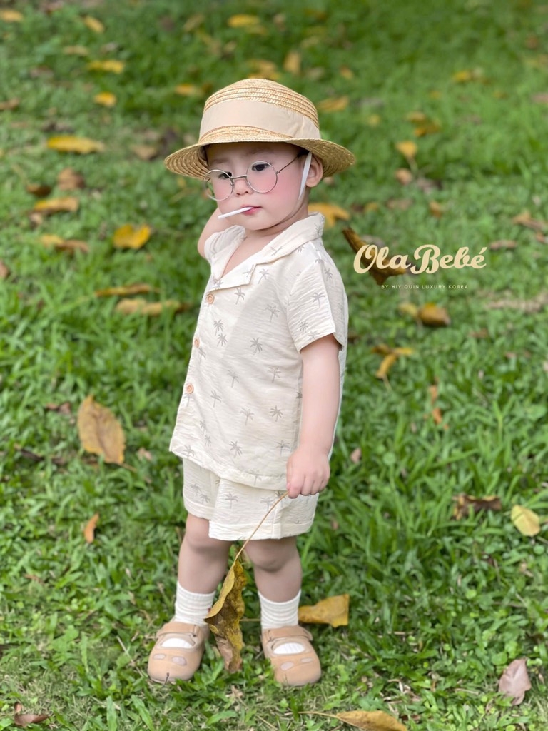 BỘ PIZAMA HOẠ TIẾT CÂY DỪA HÀN XẺNG BÉ TRAI