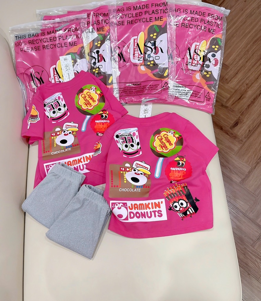 SET DONOUTS QUẦN XÁM BÉ GÁI