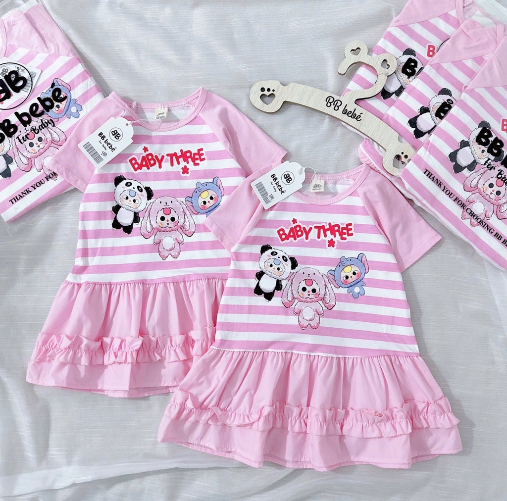 VÁY BÉ BABY THREE 2 MÀU HỒNG BÉ GÁI(XẢ 59k)