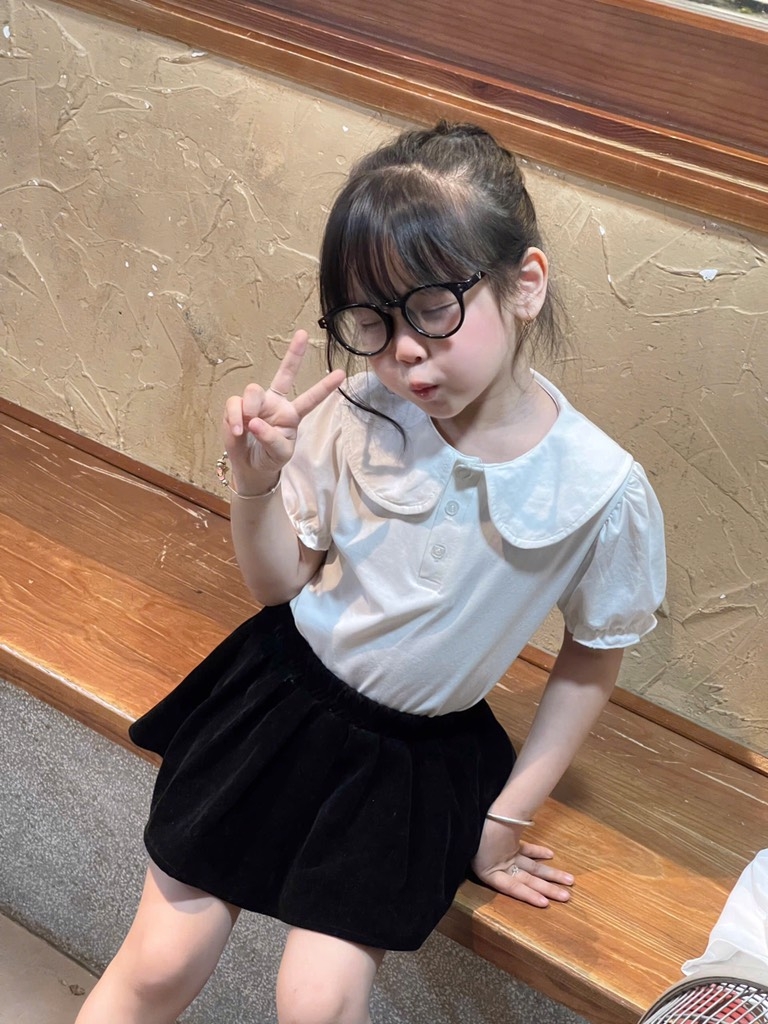 SÉT 2 ÁO TRẮNG CỔ SEN+ CỔ ĐỨC CHO BÉ GÁI