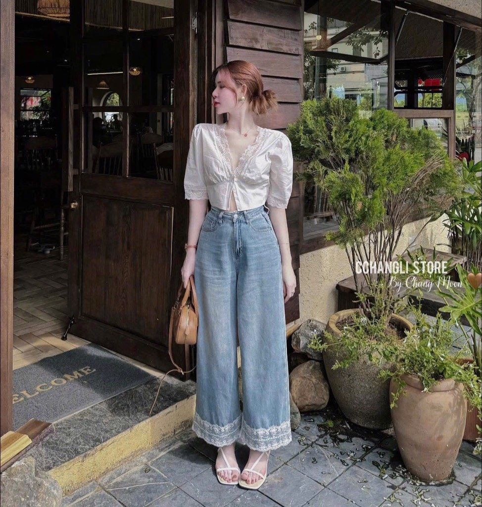 QUẦN BÒ NỮ PHỐI GẤU REN SẴN
