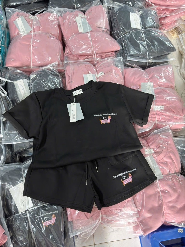 BỘ MÌ THÊU CHÓ 2 MÀU NỮ SẴN (XẢ 99k)