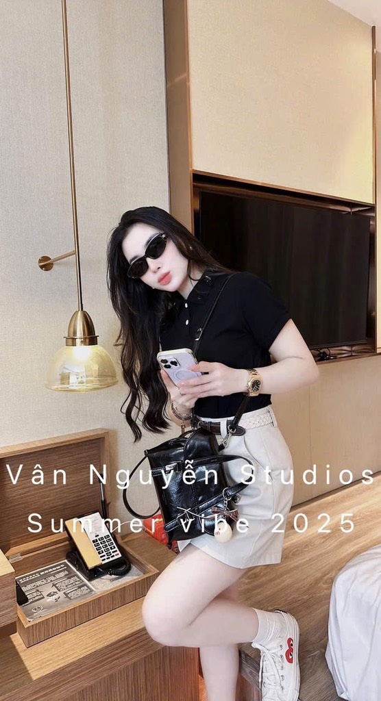 SET POLO ĐÍNH HOA MIX SHORT LI TRƯỚC NỮ SẴN