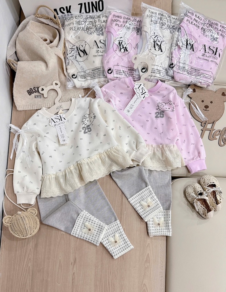 BỘ NỈ PHỐI REN BÉ GÁI