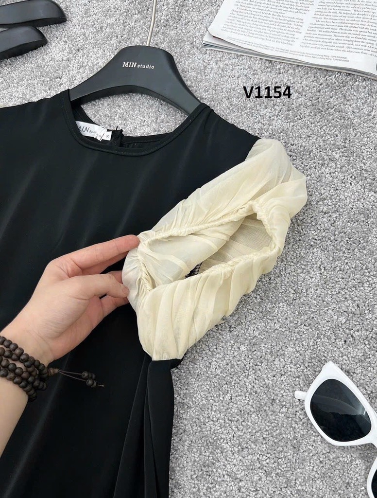 VÁY SUÔNG PHỐI TAY BỒNG xả 49k)