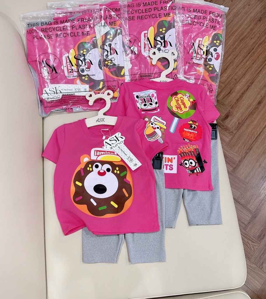 SET DONOUTS QUẦN XÁM BÉ GÁI