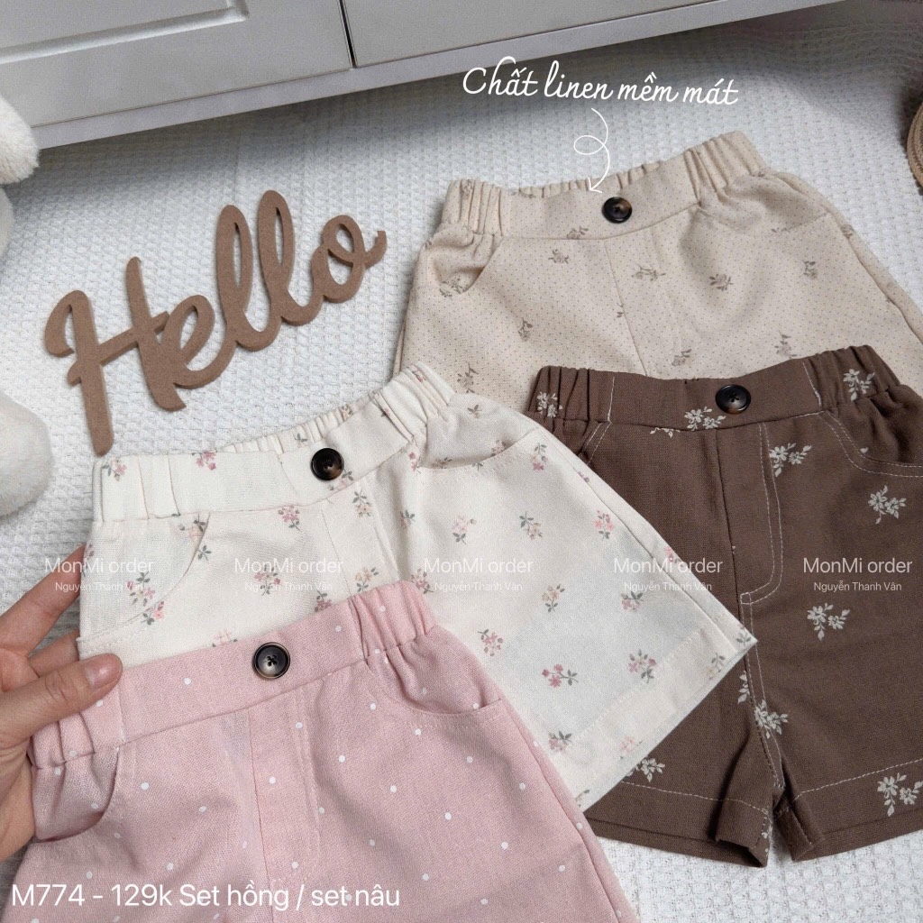 SET 2 QUẦN CHẤM BI HOA NHÍ BÉ GÁI SẴN( 59k)