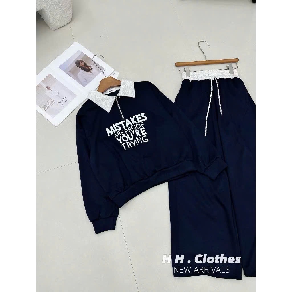 BỘ NỈ 2 DA 3 MÀU MISTAKE NỮ