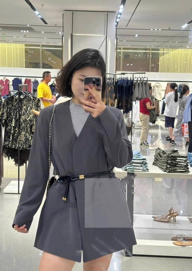 ÁO VEST NỮ ZARA KÈM ĐAI THU ĐÔNG SẴN