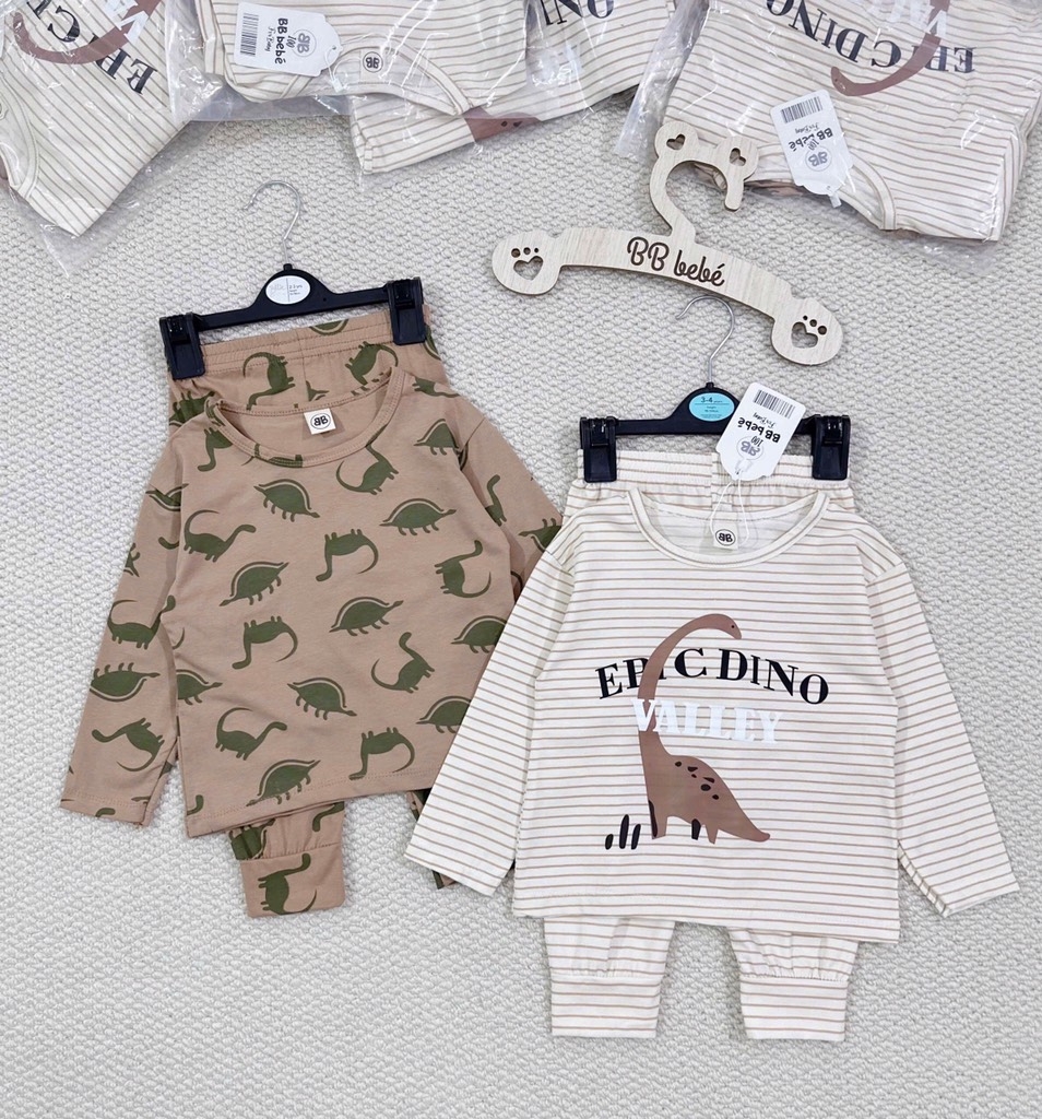 SET 2 BỘ DÀI KHỦNG LONG TONE NÂU BE SIÊU XINH