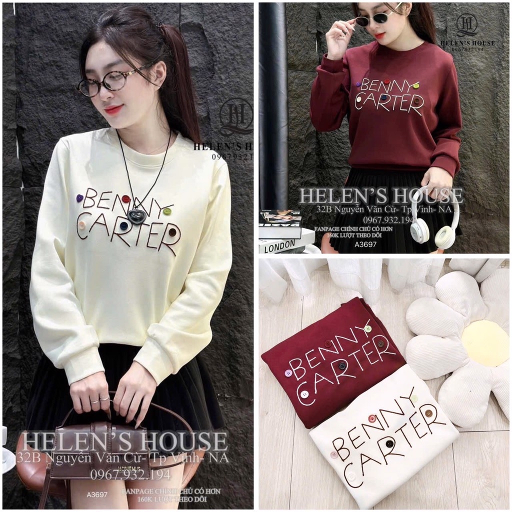ÁO CARTER DÀI TAY THÊU HẠT MIX CÚC NỮ THU ĐÔNG (SALE 93k)