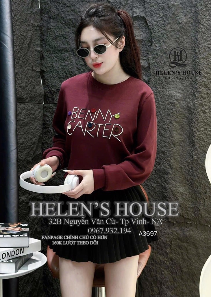 ÁO NỈ 2 DA CARTER ĐỎ NỮ