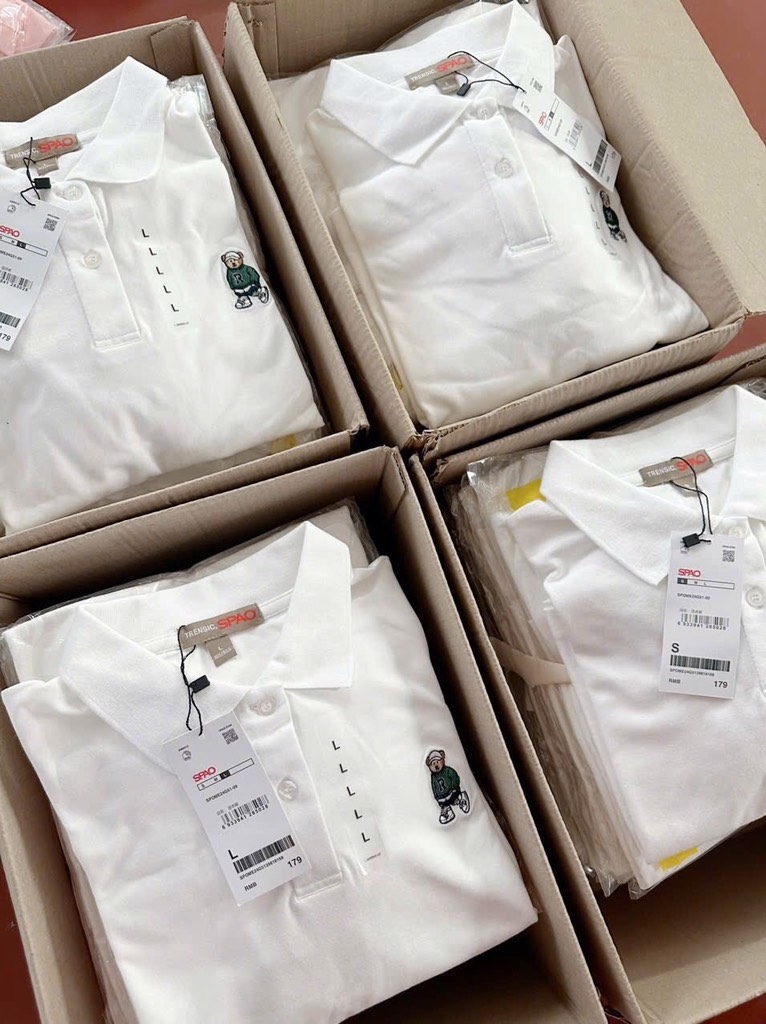 ÁO POLO THÊU GẤU SPAO KOREA NỮ SẴN (sale 115k)