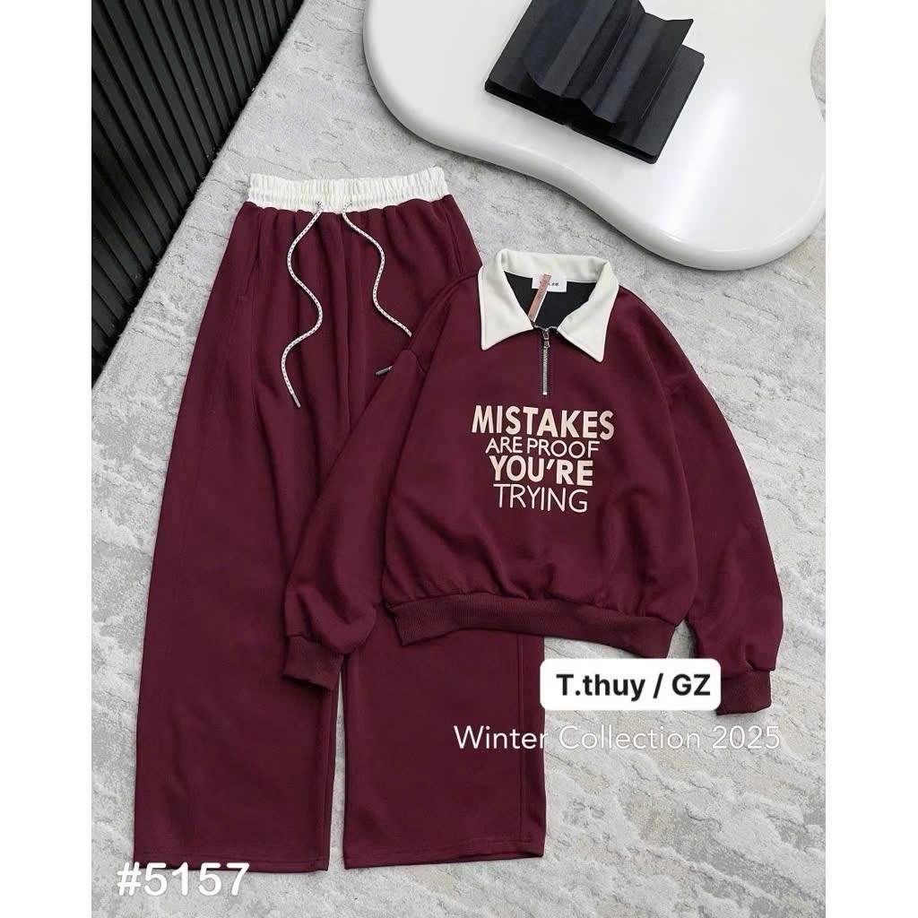 BỘ NỈ 2 DA 3 MÀU MISTAKE NỮ