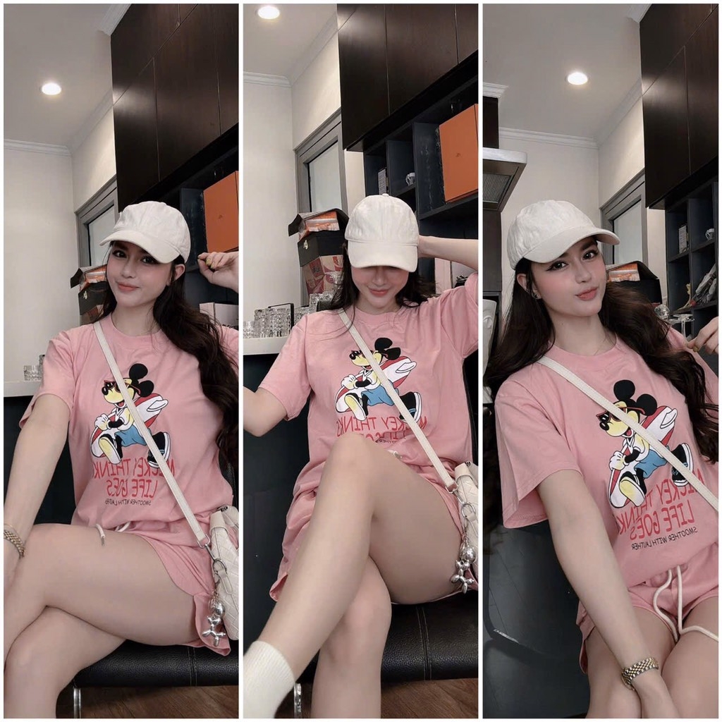 SET BỘ CỘC HỒNG MICKEY NỮ SẴN