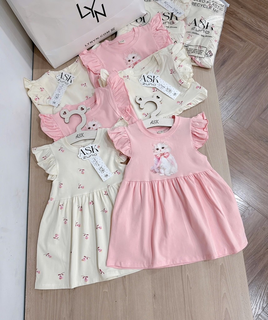 SET 2 VÁY CÁNH TIÊN MÈO HOA NHÍ BÉ GÁI(XẢ 89k)