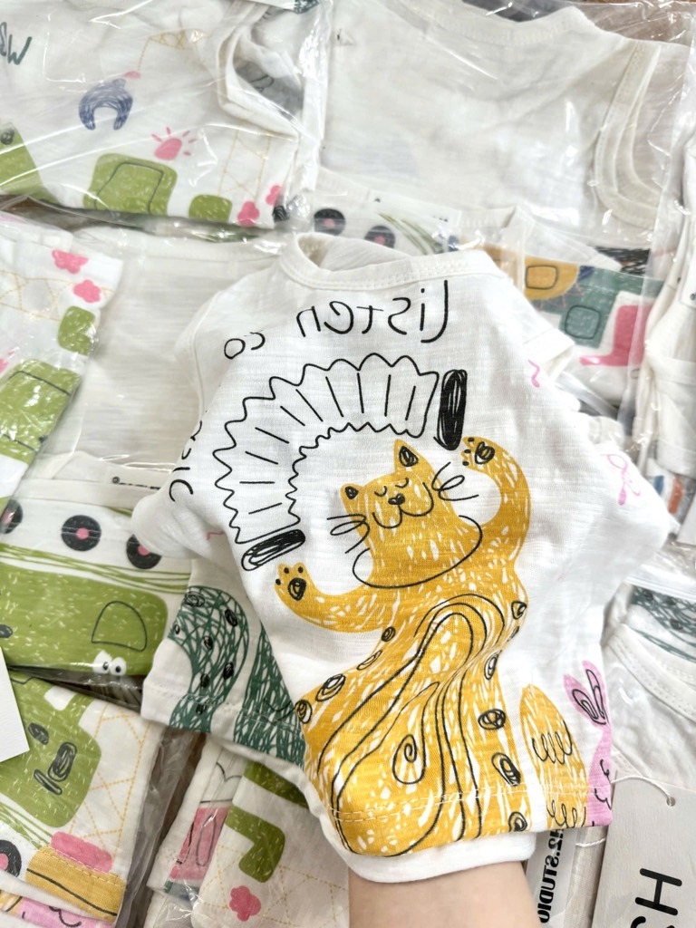 SET 3 ÁO BA LỖ COTTON XƯỢC BÉ TRAI ( xả 67k)