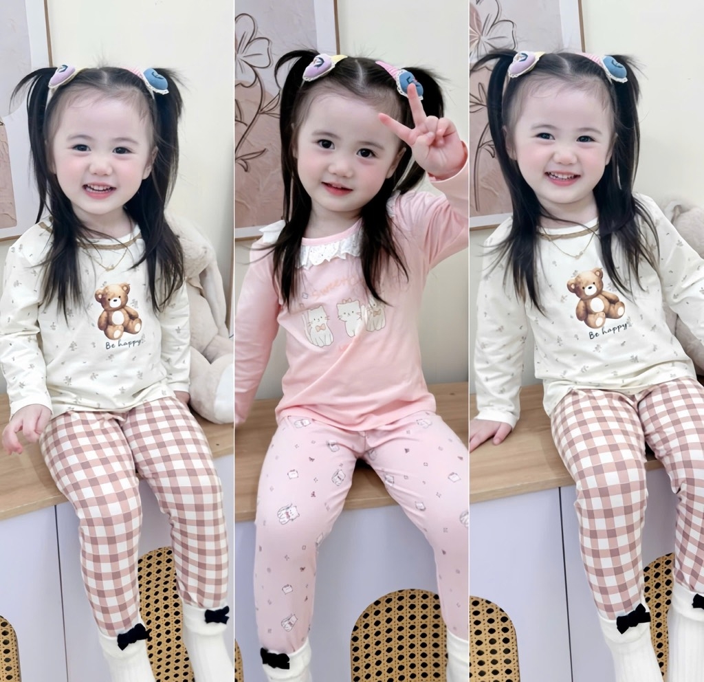 SET 2 BỘ DÀI HOA NHÍ HÀN QUỐC BÉ GÁI