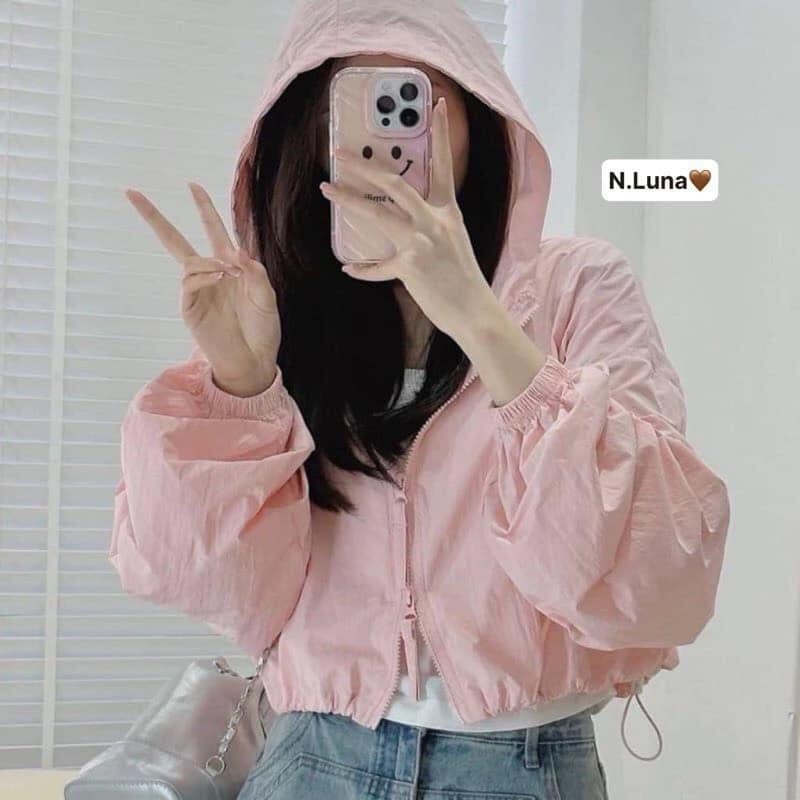 ÁO KHOÁC GIÓ NỮ 2 KHOÁ LOGO CHIM ÉN THU ĐÔNG SẴN ( XẢ 89k )