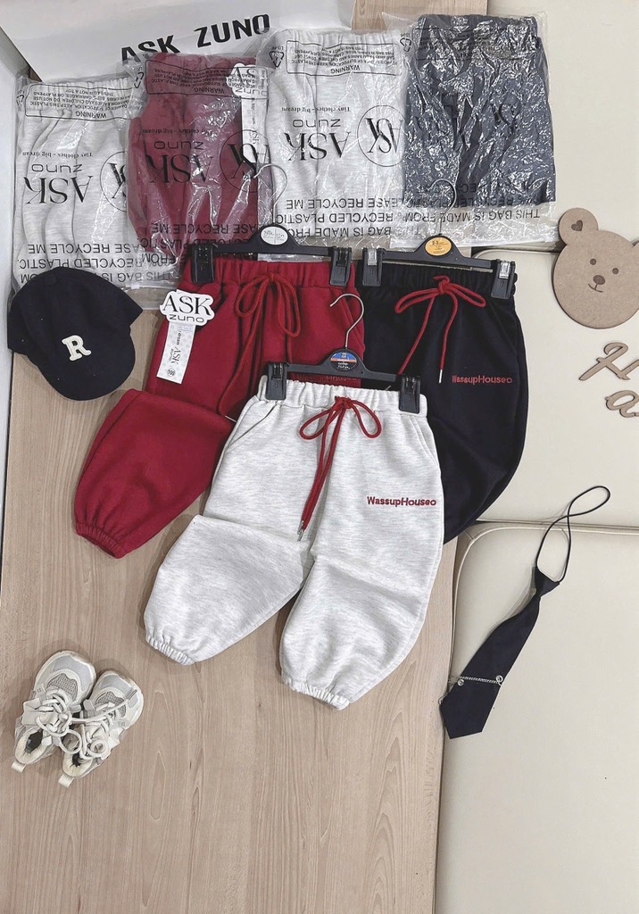 SET 3 QUẦN DÀI NỈ ỐNG BO WASSUP BÉ TRAI