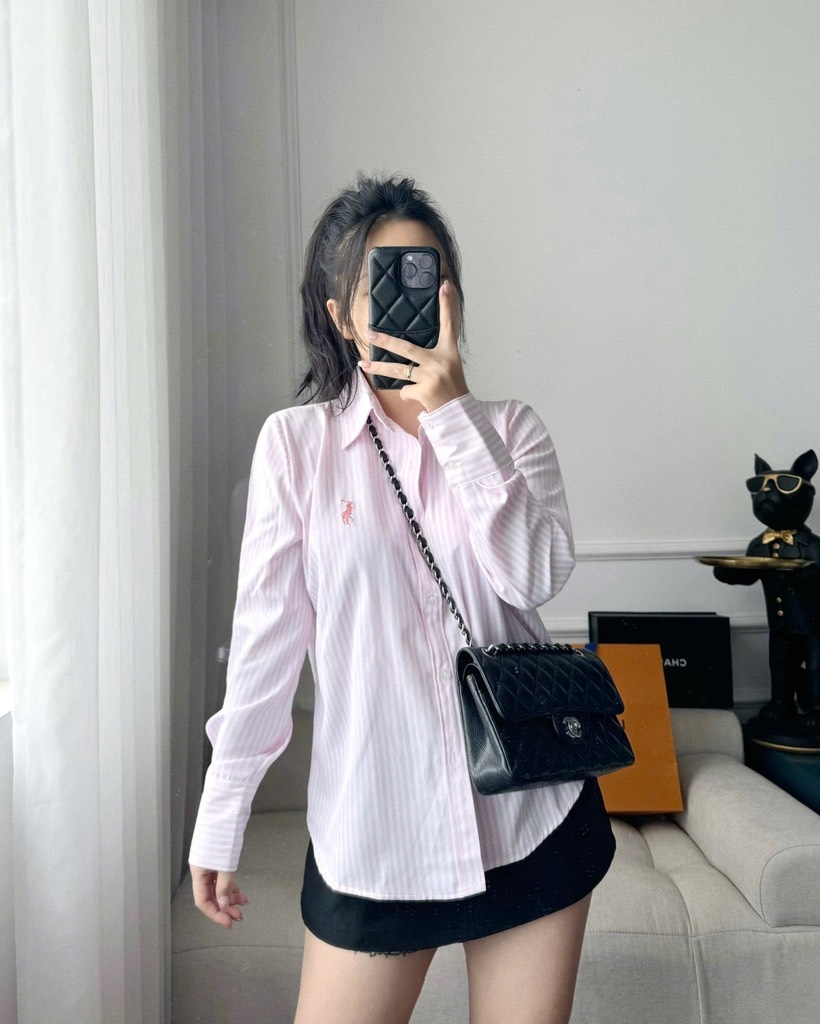 ÁO SƠ MI NỮ DÀI TAY THÊU NGỰA 3 MÀU SẴN (TRẮNG SALE 87k)
