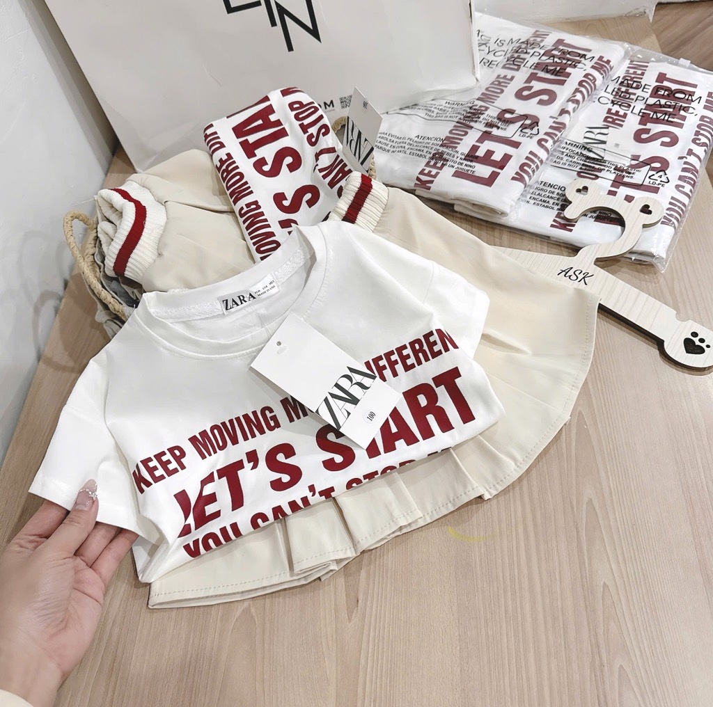 SET VÁY ZR KAKI TONE BE BÉ GÁI SẴN(Xả 39k)