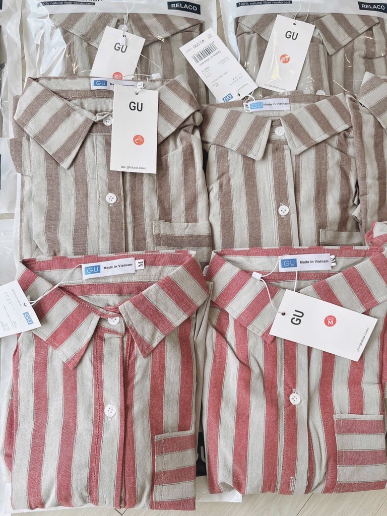 ÁO SƠ MI KẺ SỌC TÚI TRƯỚC NỮ