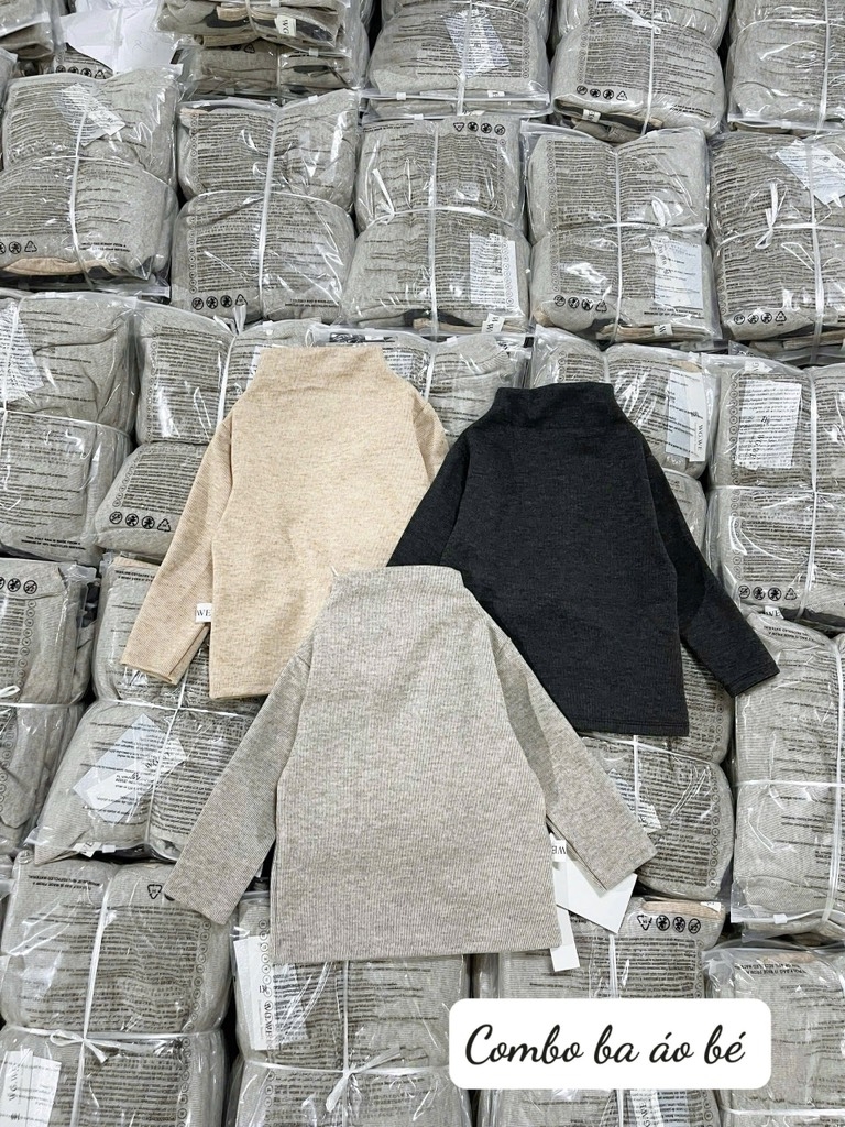 COMBO 3 ÁO DÀI GIỮ NHIỆT ĐEN BE GHI BÉ TRAI