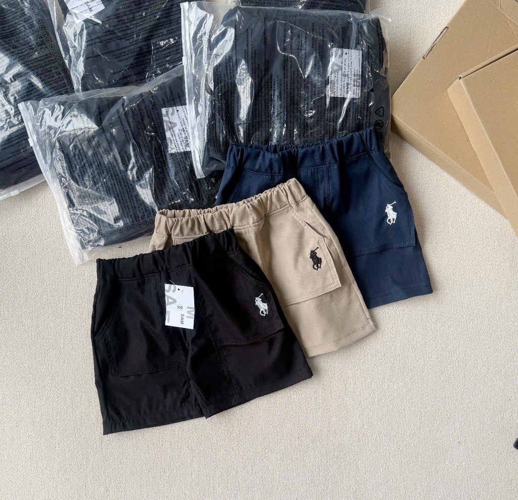 SET 3 QUẦN ĐÙI KAKI THÊU NGỰA BÉ TRAI