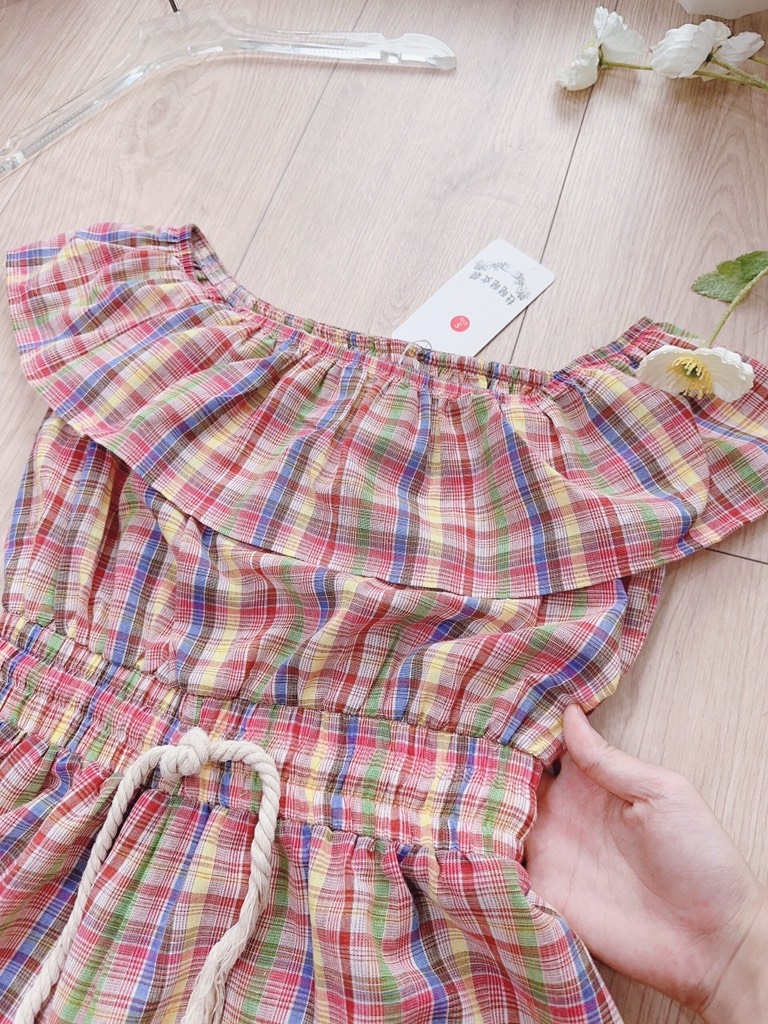 VÁY JUM KẺ BÈO NGỰC CHUN EO(xả 59k)