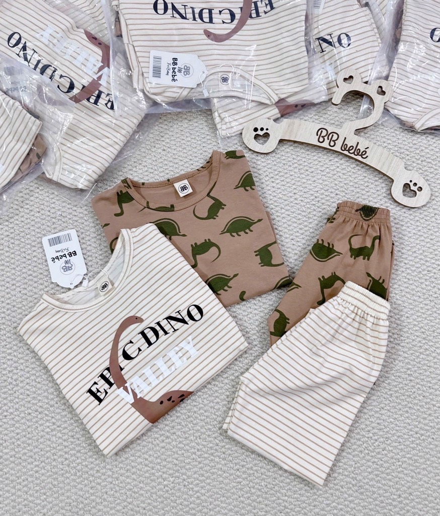 SET 2 BỘ DÀI KHỦNG LONG TONE NÂU BE SIÊU XINH