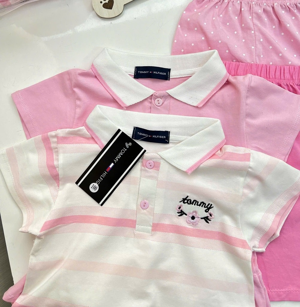 SET 2 BỘ BABYDOLL QUẦN LEGGING THÊU TONE HỒNG BÉ GÁI SẴN (SALE 130k)