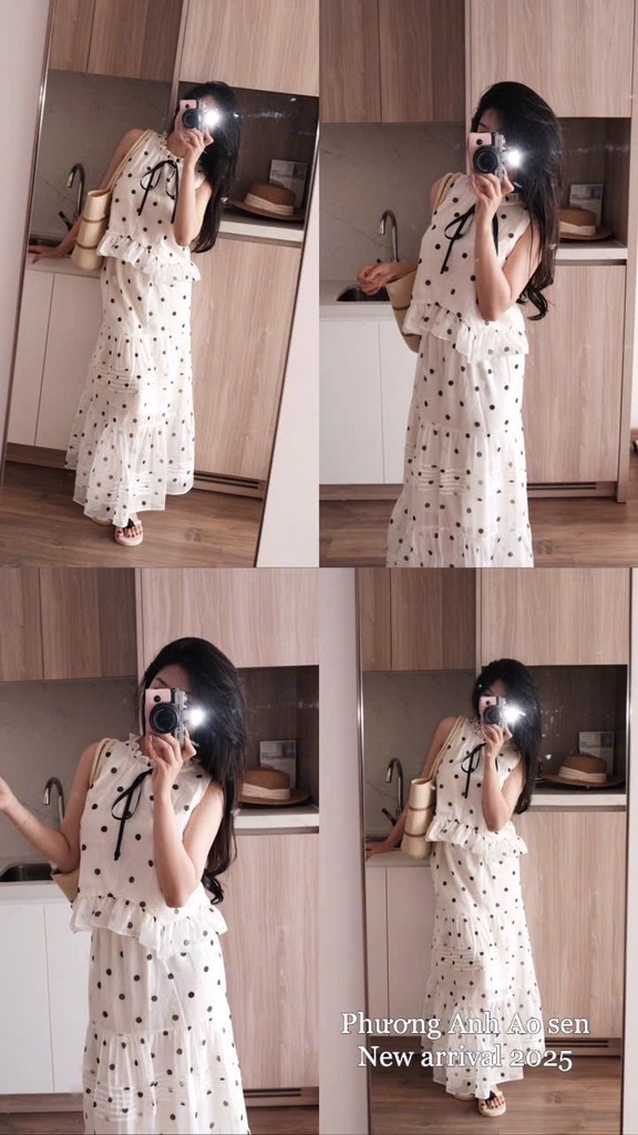 SET CHẤM BI 2 LỚP THIẾT KẾ NỮ SẴN