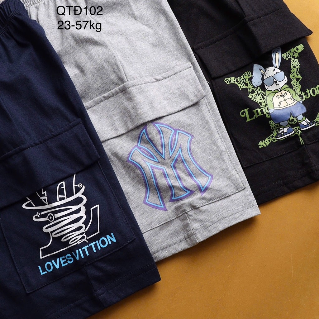 QUẦN ĐÙI COTTON SIZE ĐẠI 4 MÀU BÉ TRAI