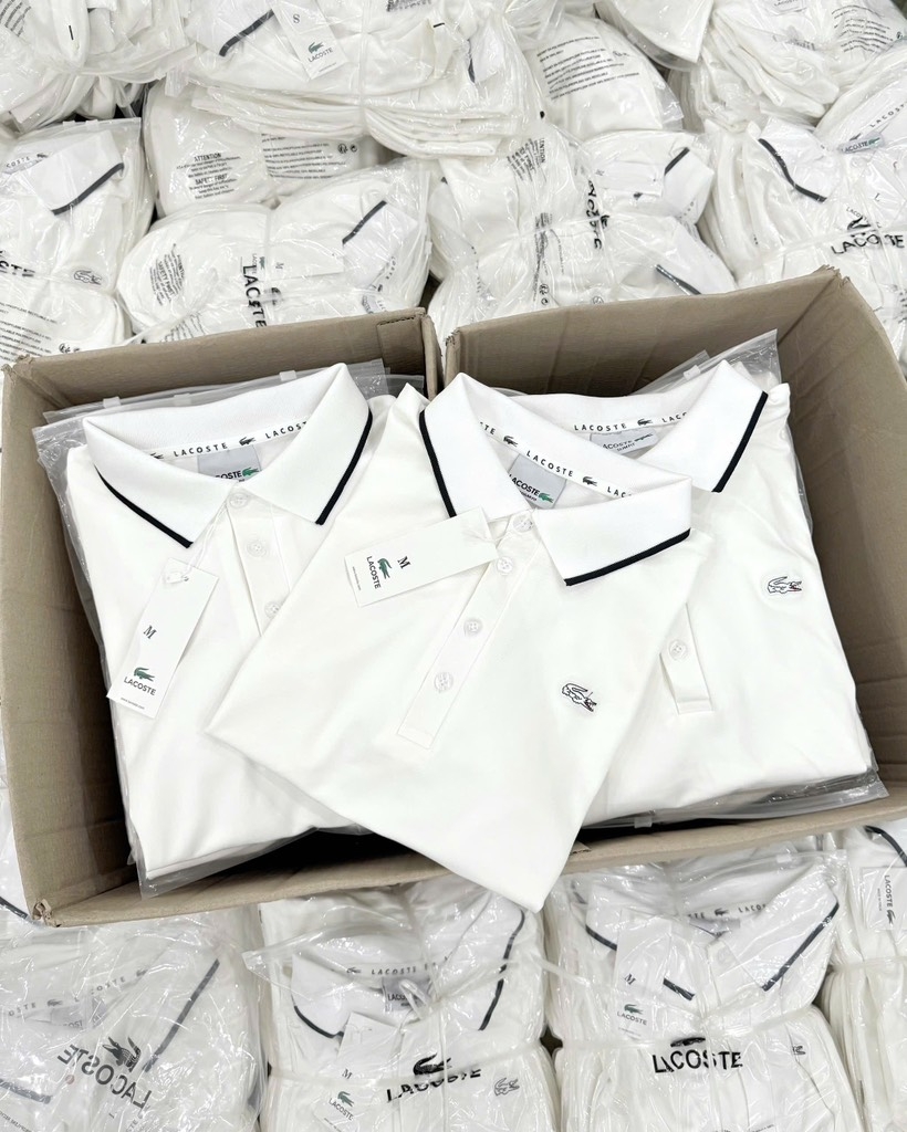 ÁO POLO CÁ SẤU VIỀN ĐEN CỔ TAY NỮ SẴN