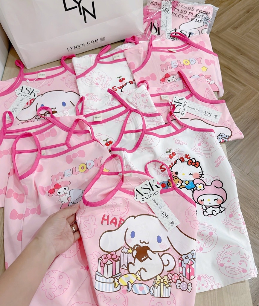 SET VÁY 2 DÂY KITTY MELODY BÉ GÁI