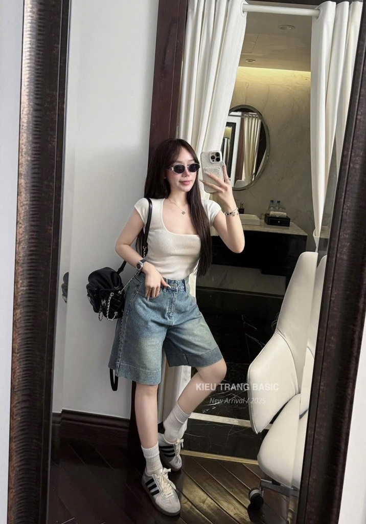 QUẦN NGỐ BÒ NỮ XANH TRƠN GẤU TO