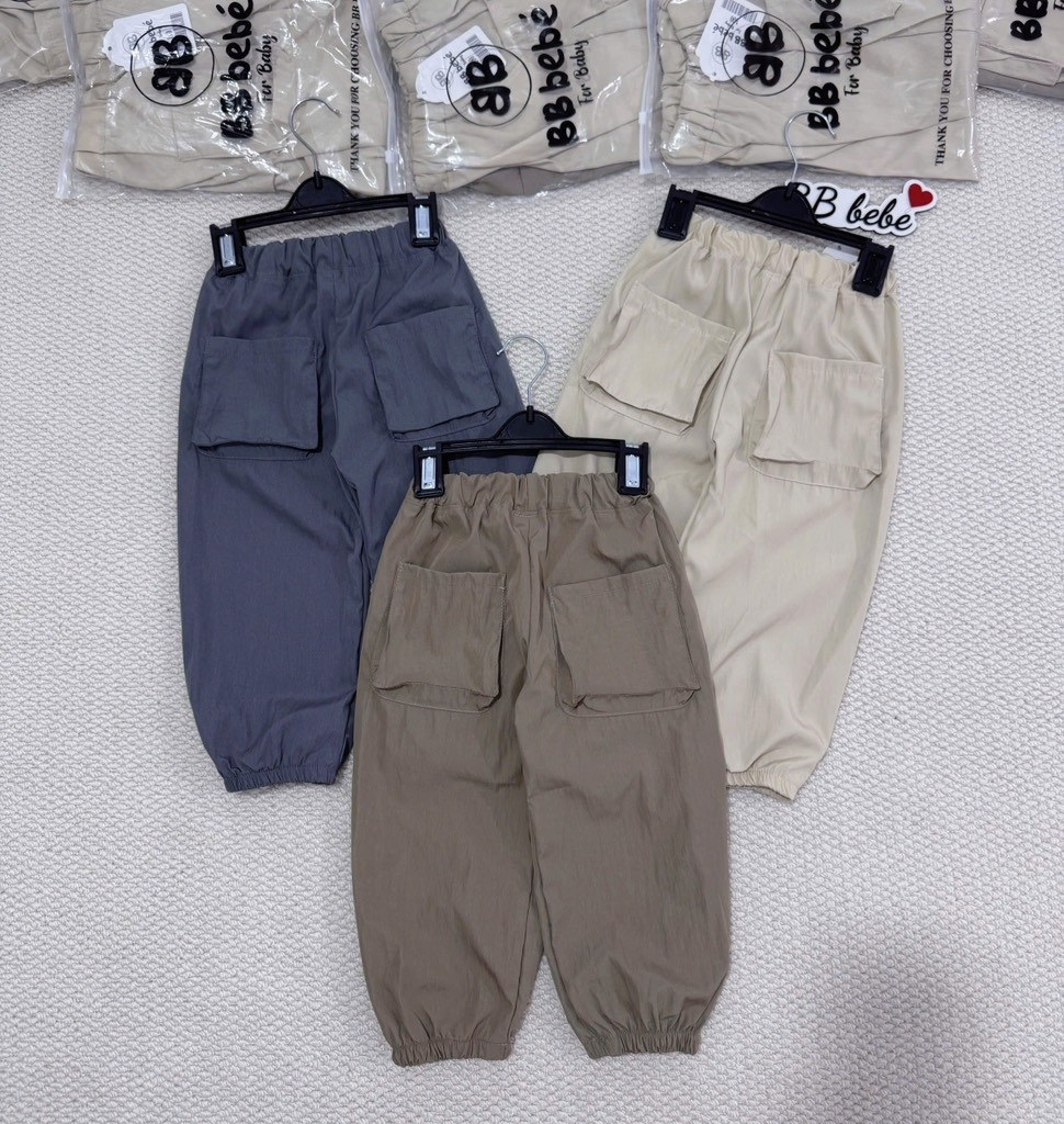 SET 3 QUẦN GIÓ DÀI TONE BE GHI NÂU BÉ TRAI