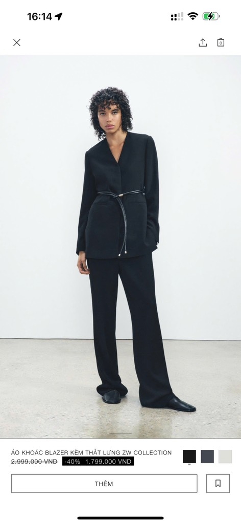 ÁO VEST NỮ ZARA KÈM ĐAI THU ĐÔNG SẴN