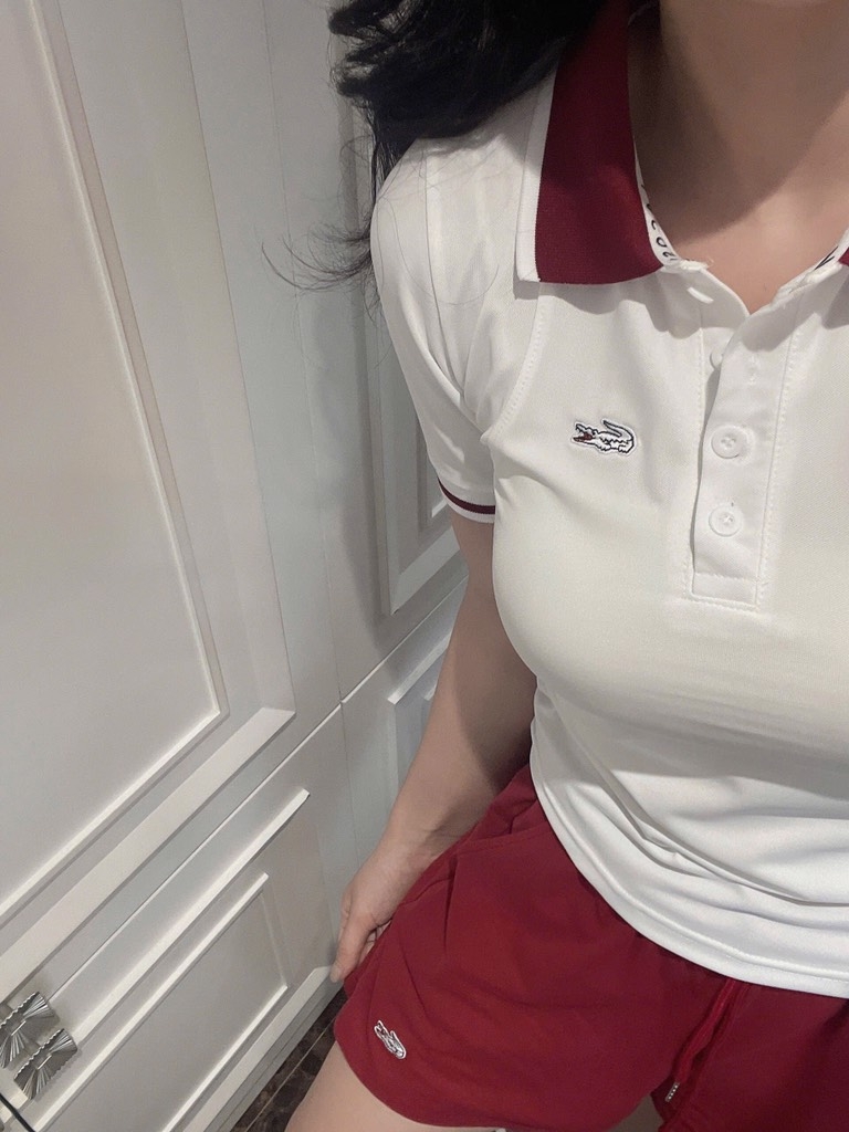 SET POLO CÁ SẤU QUẦN ĐÙI ĐỎ NỮ